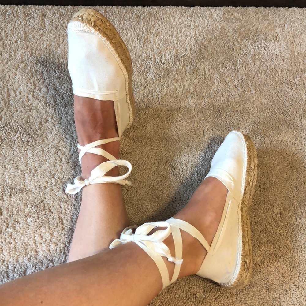 Andre Assous Comfy Espadrille White Platform Shoes